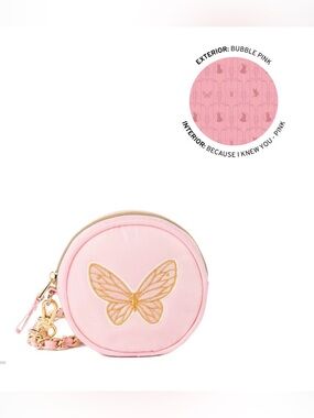 NWT Lug Wicked x Lug Ozwheel Circle Pouch & Metal Chain Wristlet Bubblepink